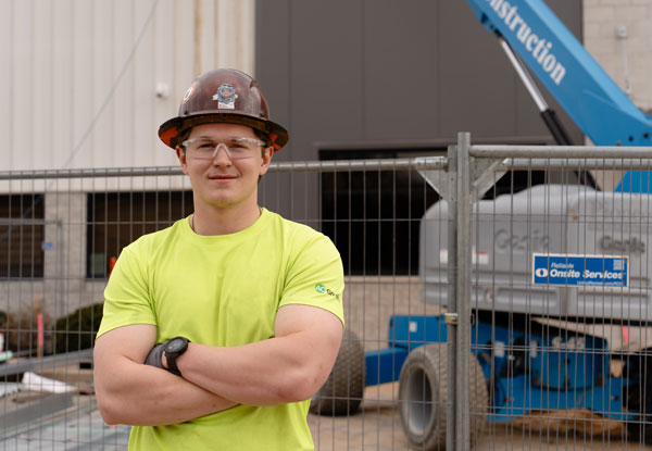 contractor in hardhat at site